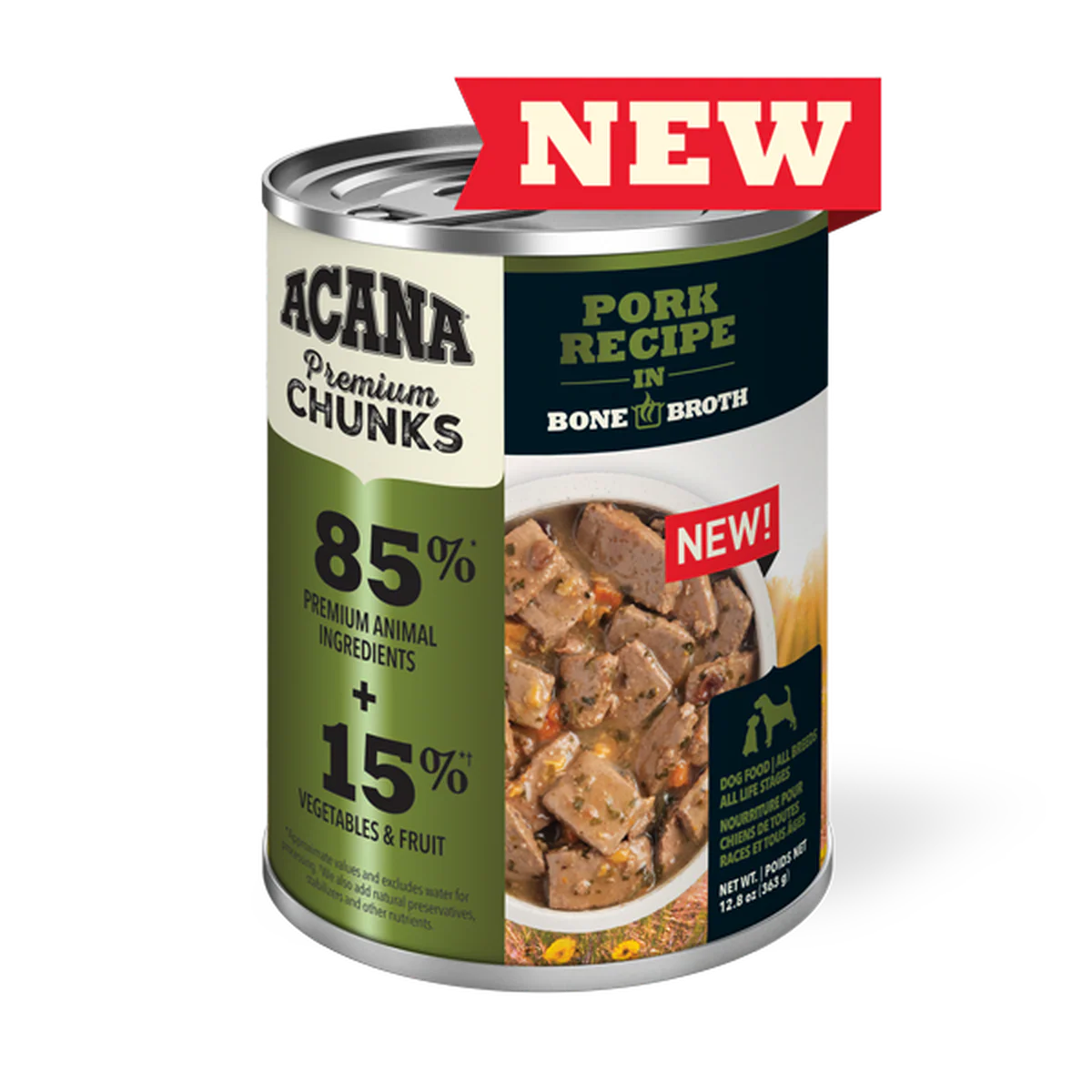 Acana Premium Chunks Pork in Bone Broth 363g
