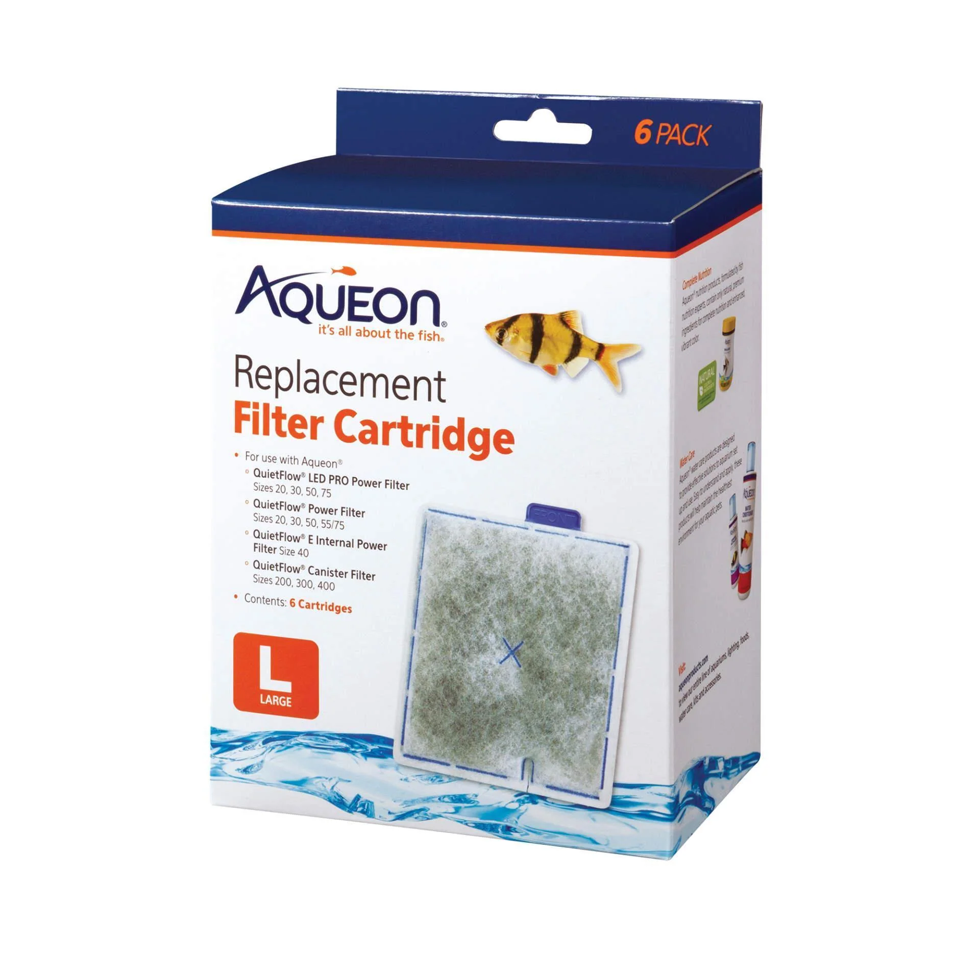 Aqueon Large Replacement Filter Cartridge - 6 Pack