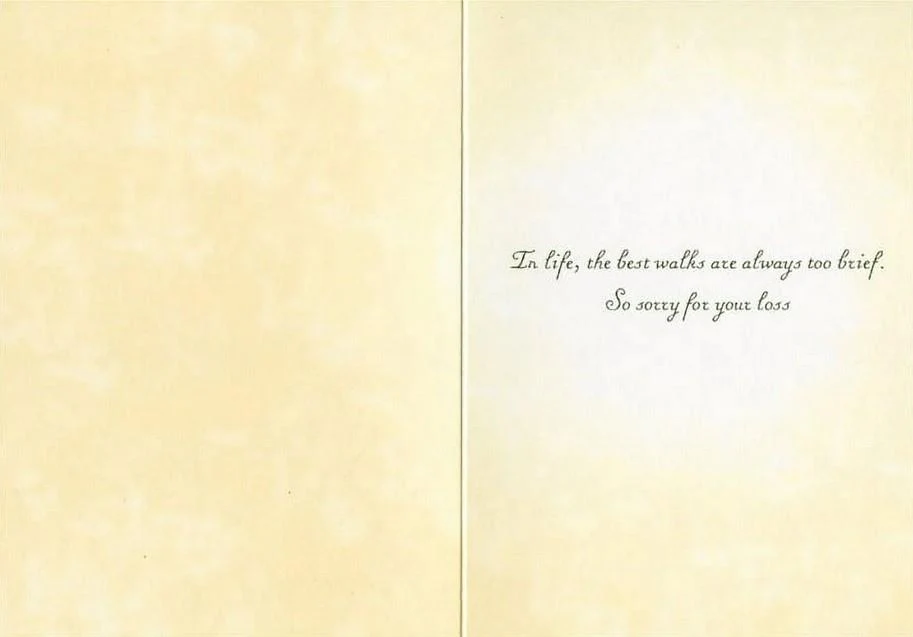Avanti White Dog Walking a Path Sympathy Card - Image 2