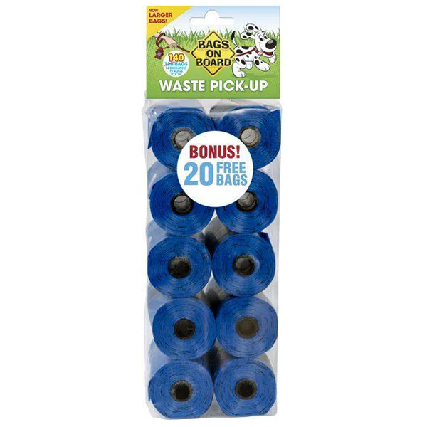 Bags on Board Dog Waste Bag Refills, 9×14 in, 140 bags
