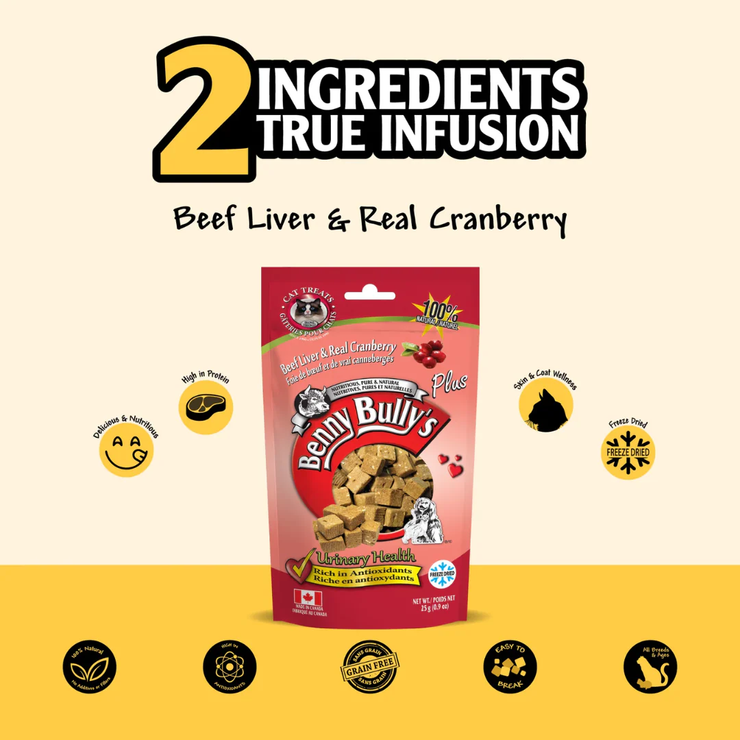 Benny Bully's Beef Liver Plus Cranberry Cat Treats 25g - Image 3
