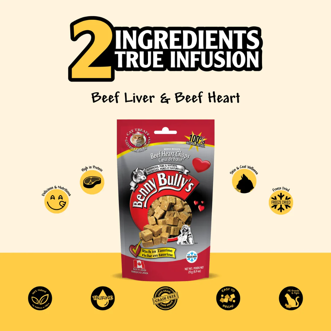Benny Bully's Beef Liver Plus Heart Cat Treats 25g - Image 3