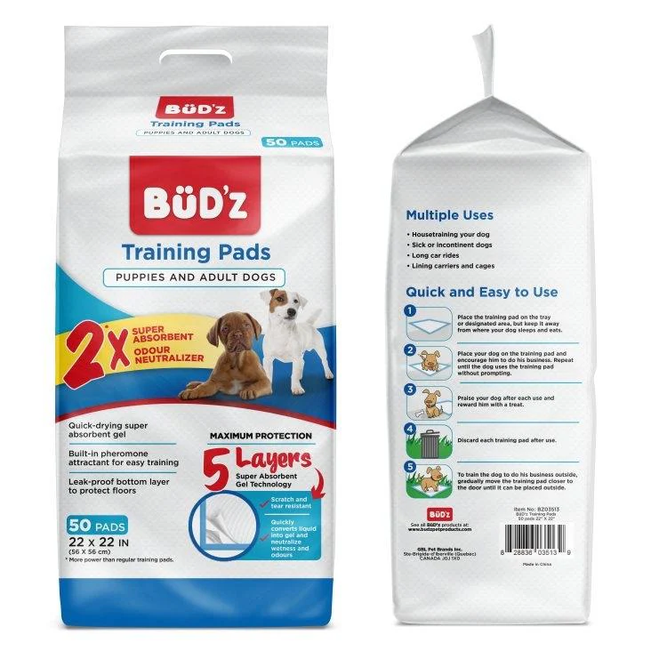 Bud'z Training Pads for Puppies and Adult Dogs