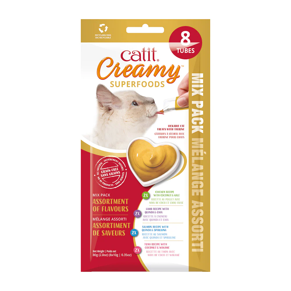 Catit Creamy Lickable Superfood Treats Multipack 8-Pack