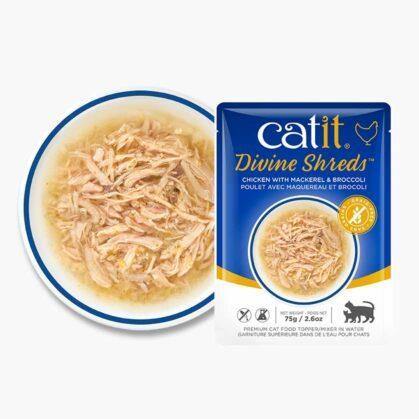 Catit Divine Shreds - Chicken, Mackerel & Broccoli 75g