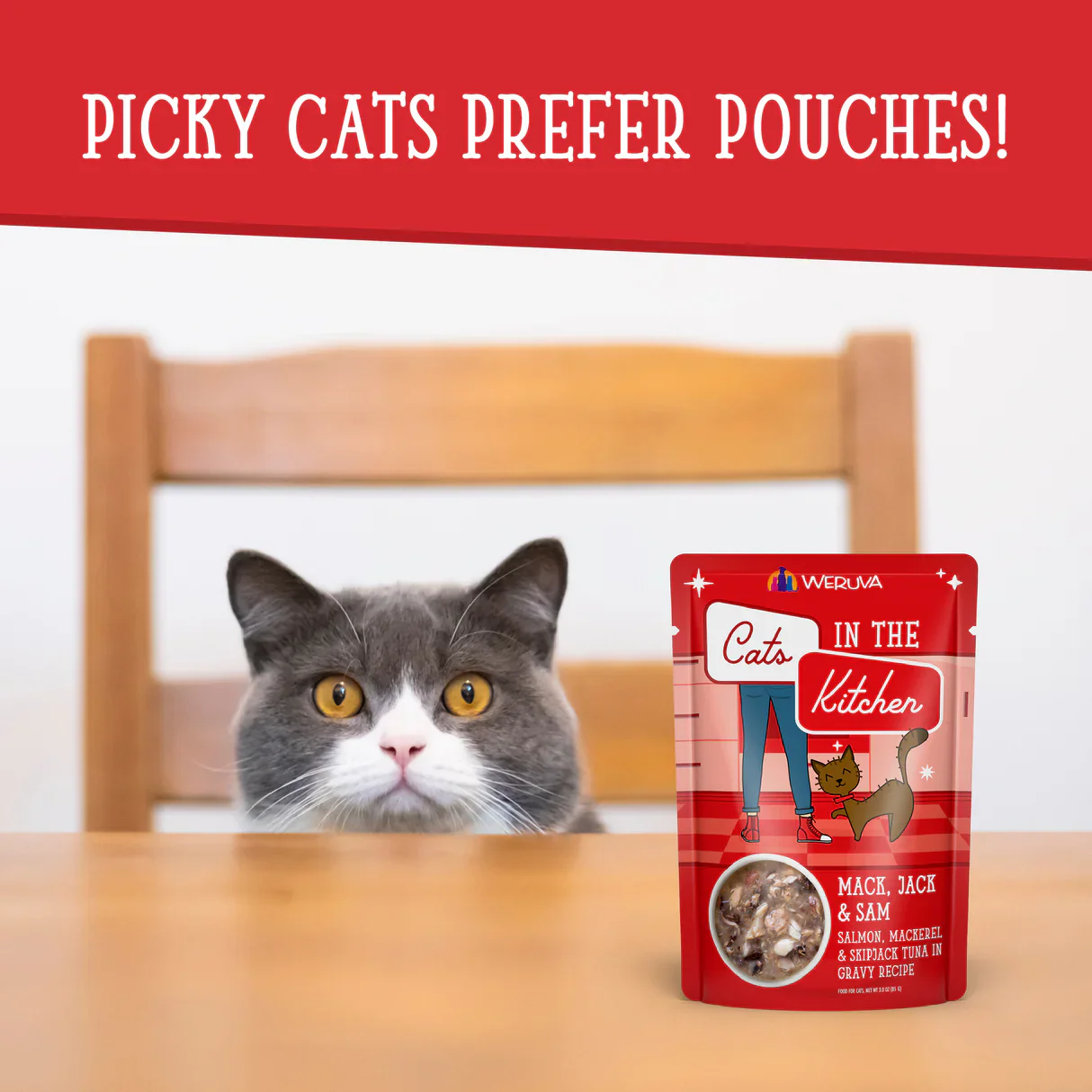 Weruva Cats in the Kitchen Mack, Jack & Sam Wet Cat Food Pouch 85g - Image 7
