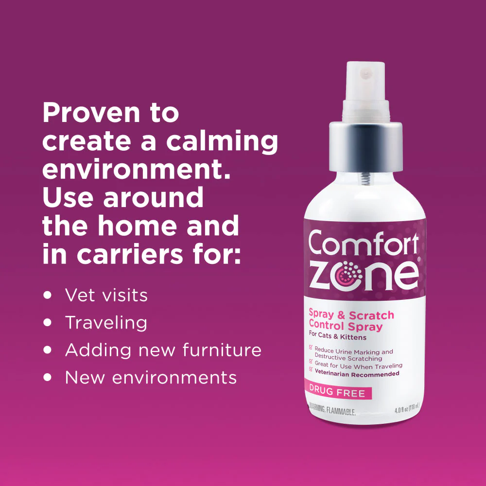 Comfort Zone Spray & Scratch Control Spray for Cats & Kittens 59ml - Image 4