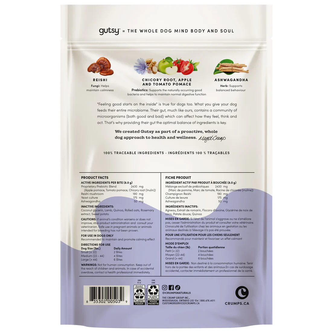 Crumps' Naturals Gutsy Calm Bites Dog Treats - Image 2