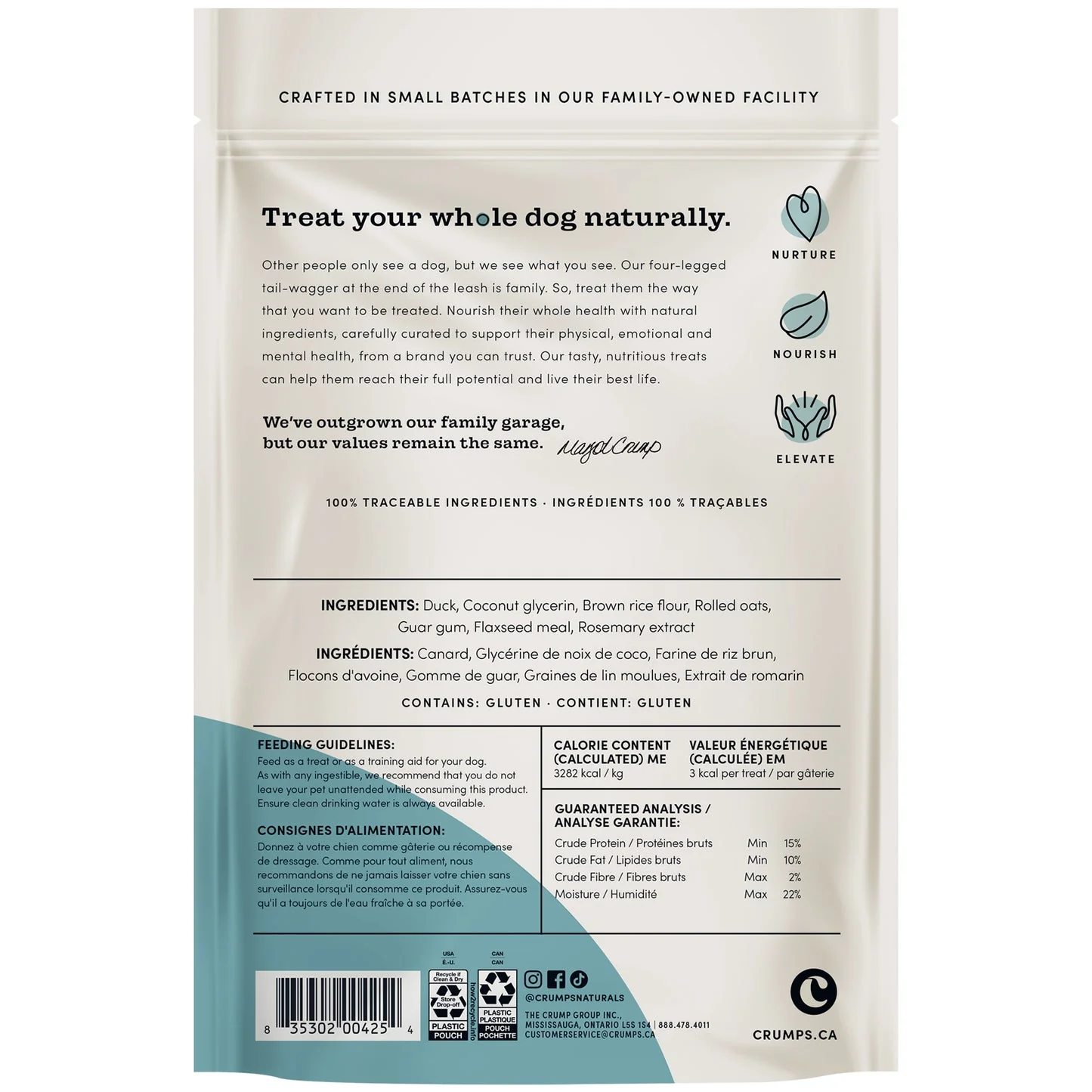 Crumps' Naturals Semi Moist Duck Mini Trainers Dog Treats 132g - Image 2