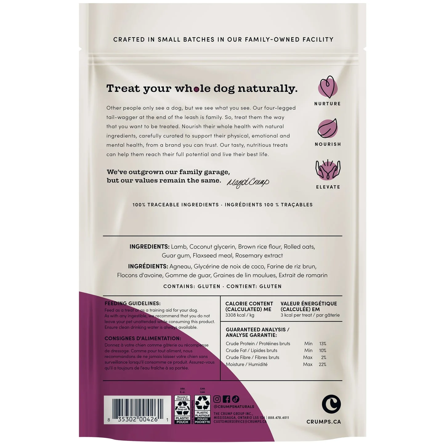 Crumps' Naturals Semi Moist Lamb Mini Trainers Dog Treats 132g - Image 2