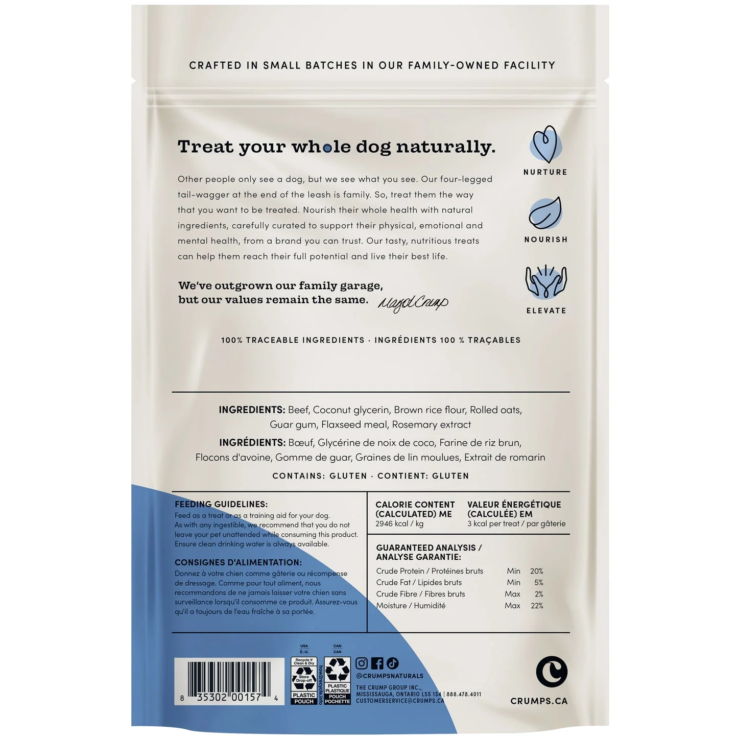 Crumps' Naturals Semi Moist Beef Mini Trainers Dog Treats 132g - Image 2