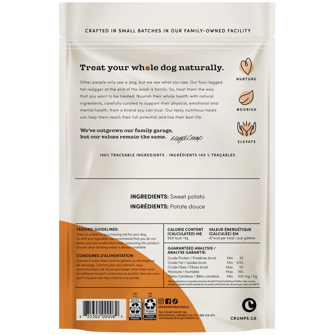 Crumps' Naturals Sweet Potato Chews Dog Treats 160g - Image 2
