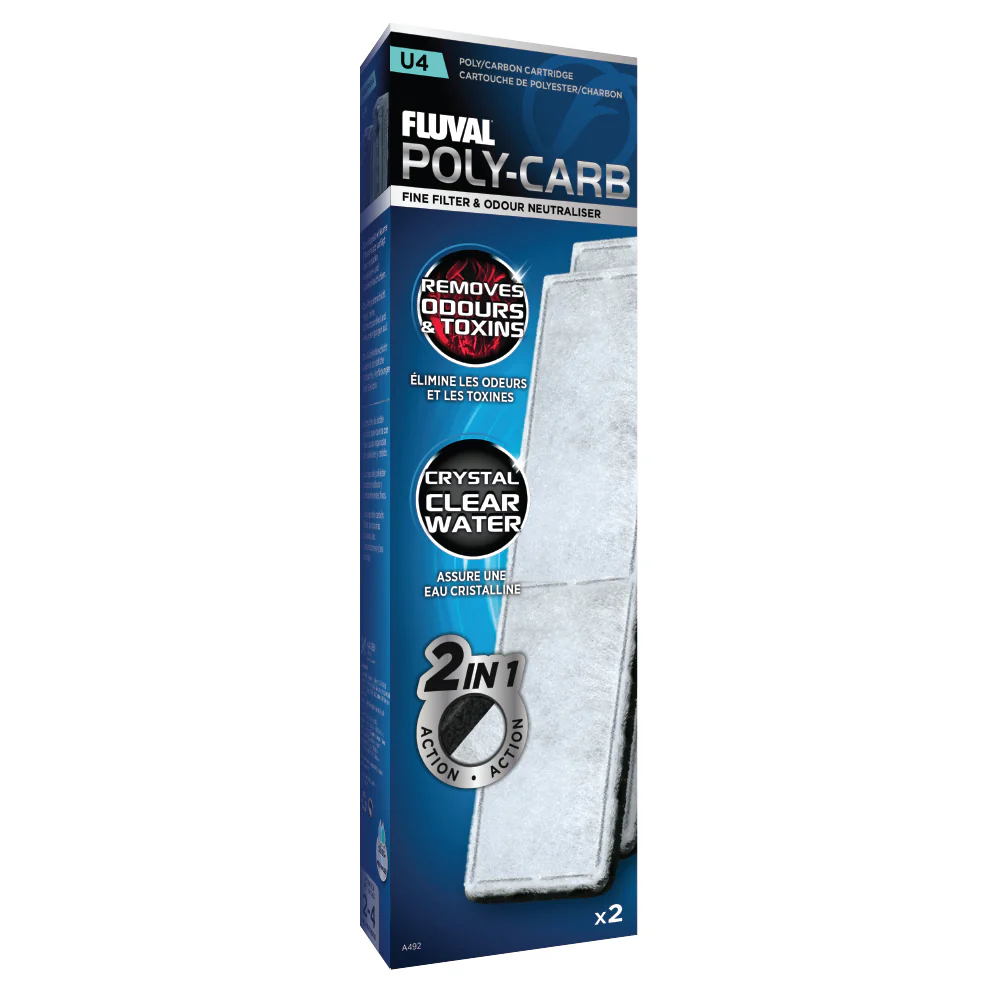 Fluval Poly-Carb Cartridge for U4 Underwater Filter 2-Pack