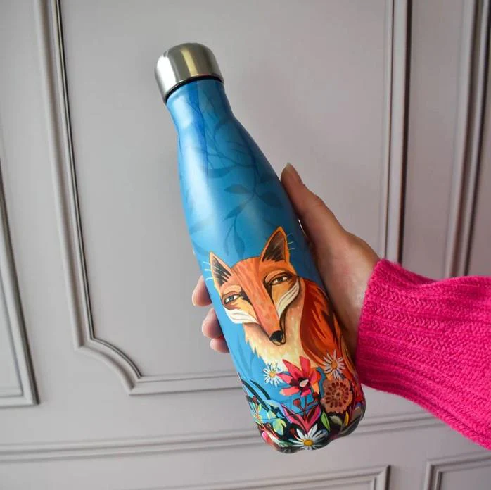 Fox & Flowers Water Bottle - Image 2