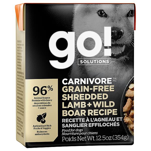 Go! Carnivore Shredded Lamb & Boar Recipe for Dogs 354g