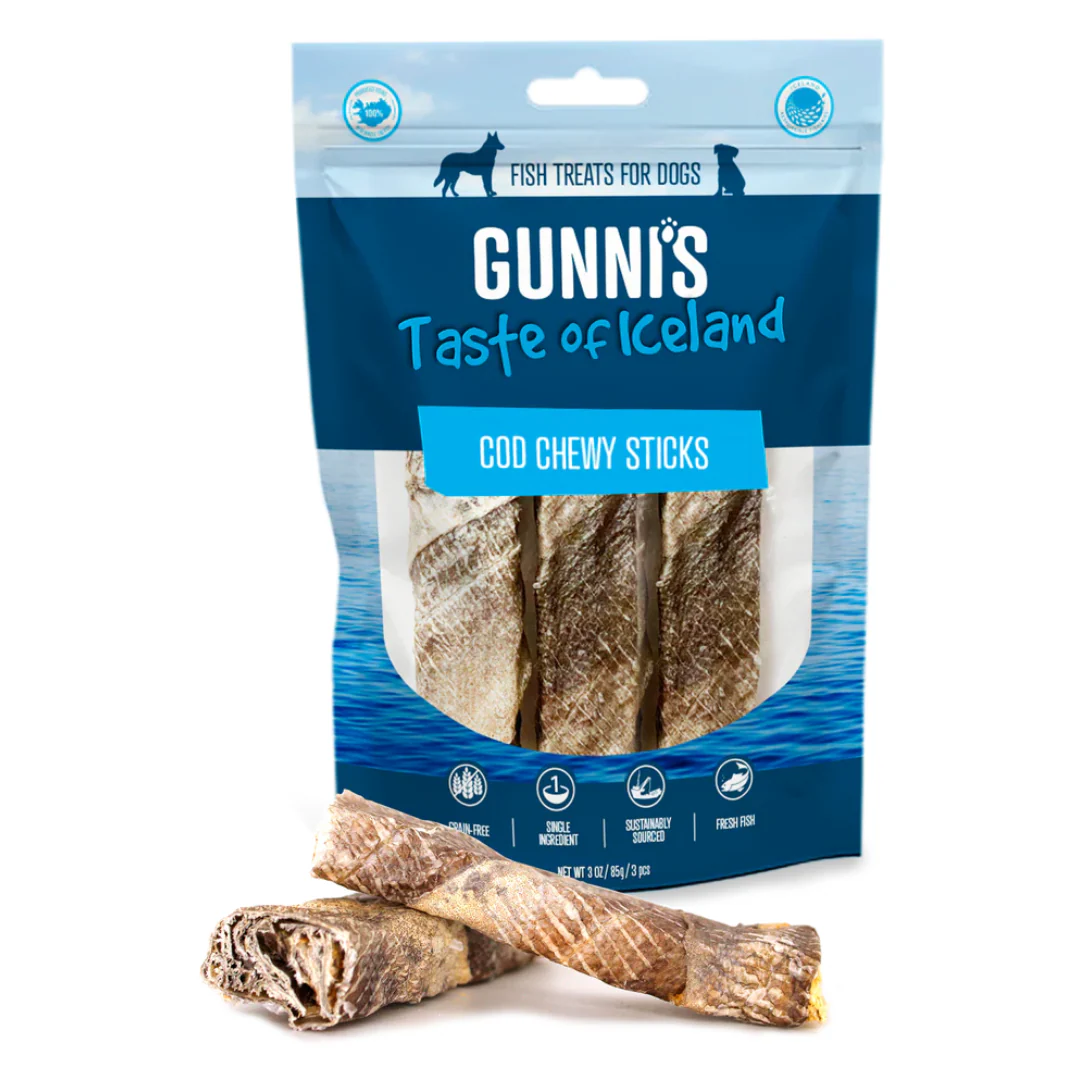 Gunni's Cod Chewy Sticks Dog Treats 3-Pack 85g