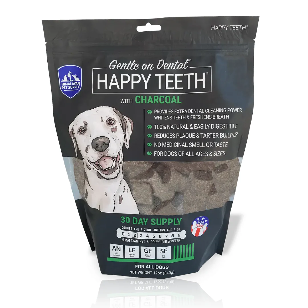 Himalayan Pet Supply Happy Teeth Daily Dental Dog Treats with Charcoal 340g