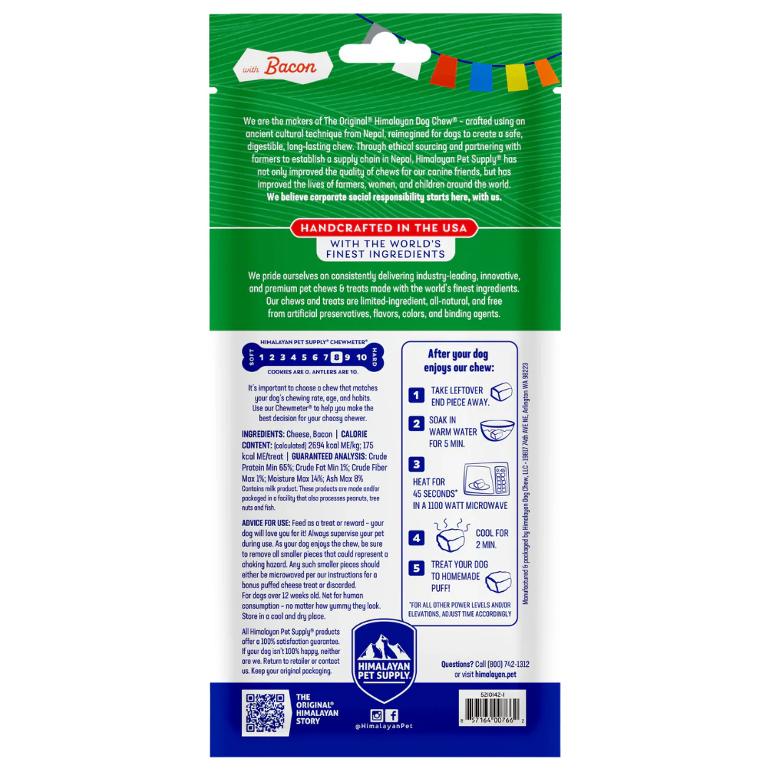 The Original Himalayan Dog Chew with Bacon Medium 65g - Image 2