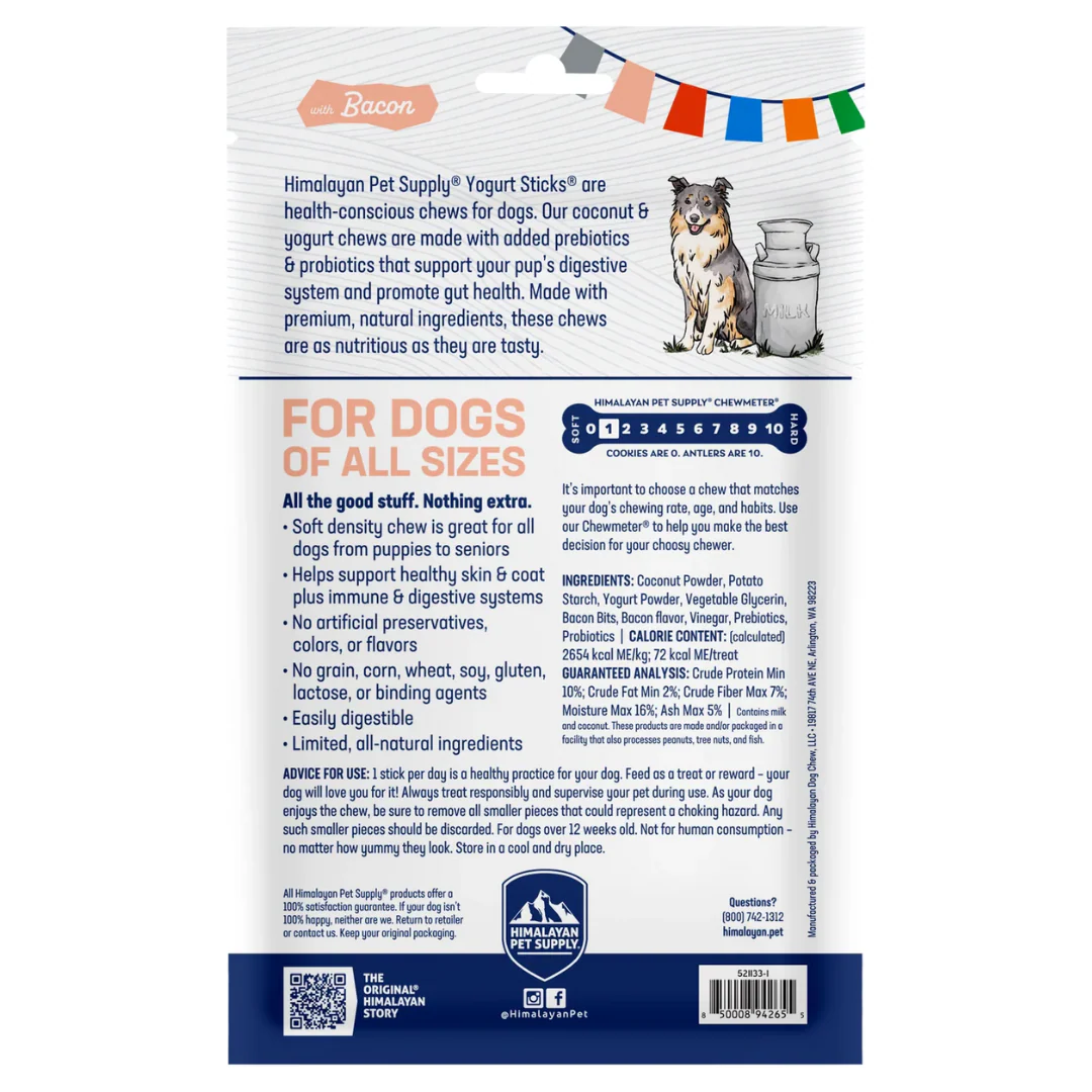 Himalayan Pet Supply Yogurt Sticks Dog Chews with Bacon 136g - Image 2