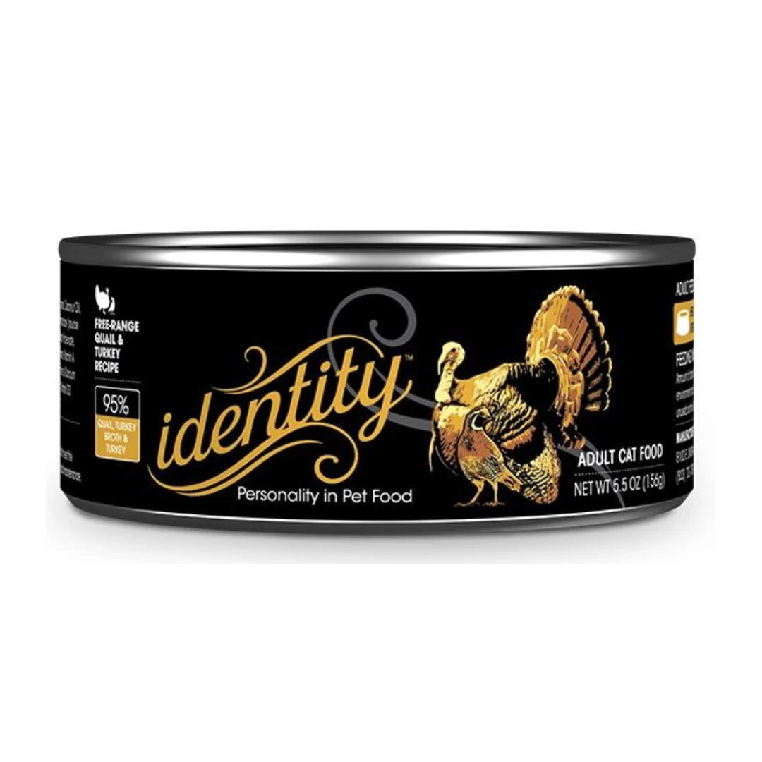Identity 95% Free-Range Quail, Turkey Broth & Turkey Cat Food 156g
