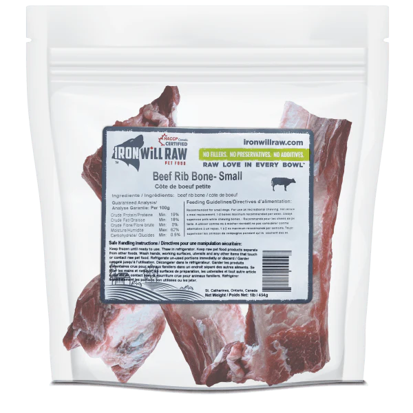 Iron Will Raw Beef Rib Bones - Small 454g