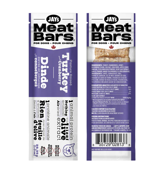 Jay's Meat Bars - Pasture-Raised Turkey and Cranberry 28g