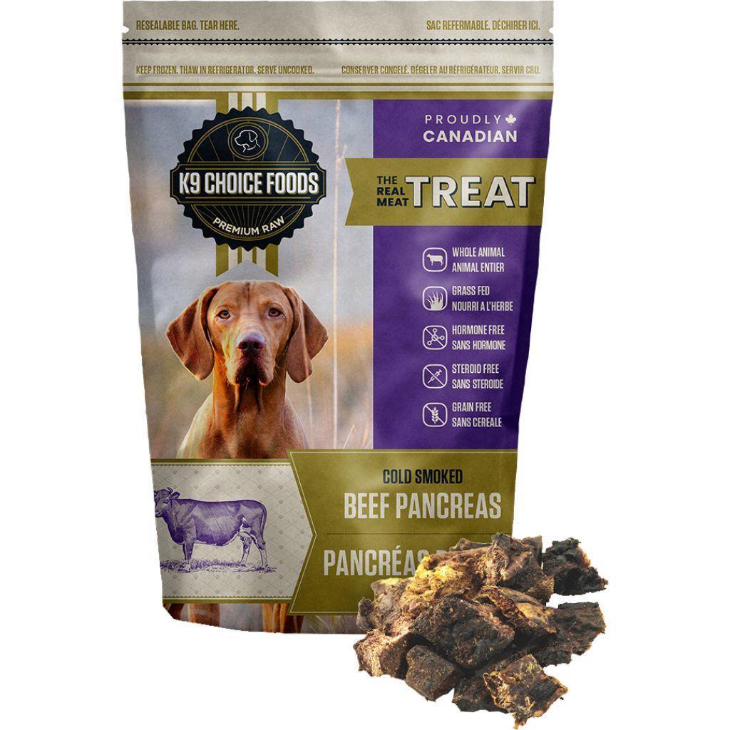 K9 Choice Frozen Cold-Smoked Beef Pancreas 227g