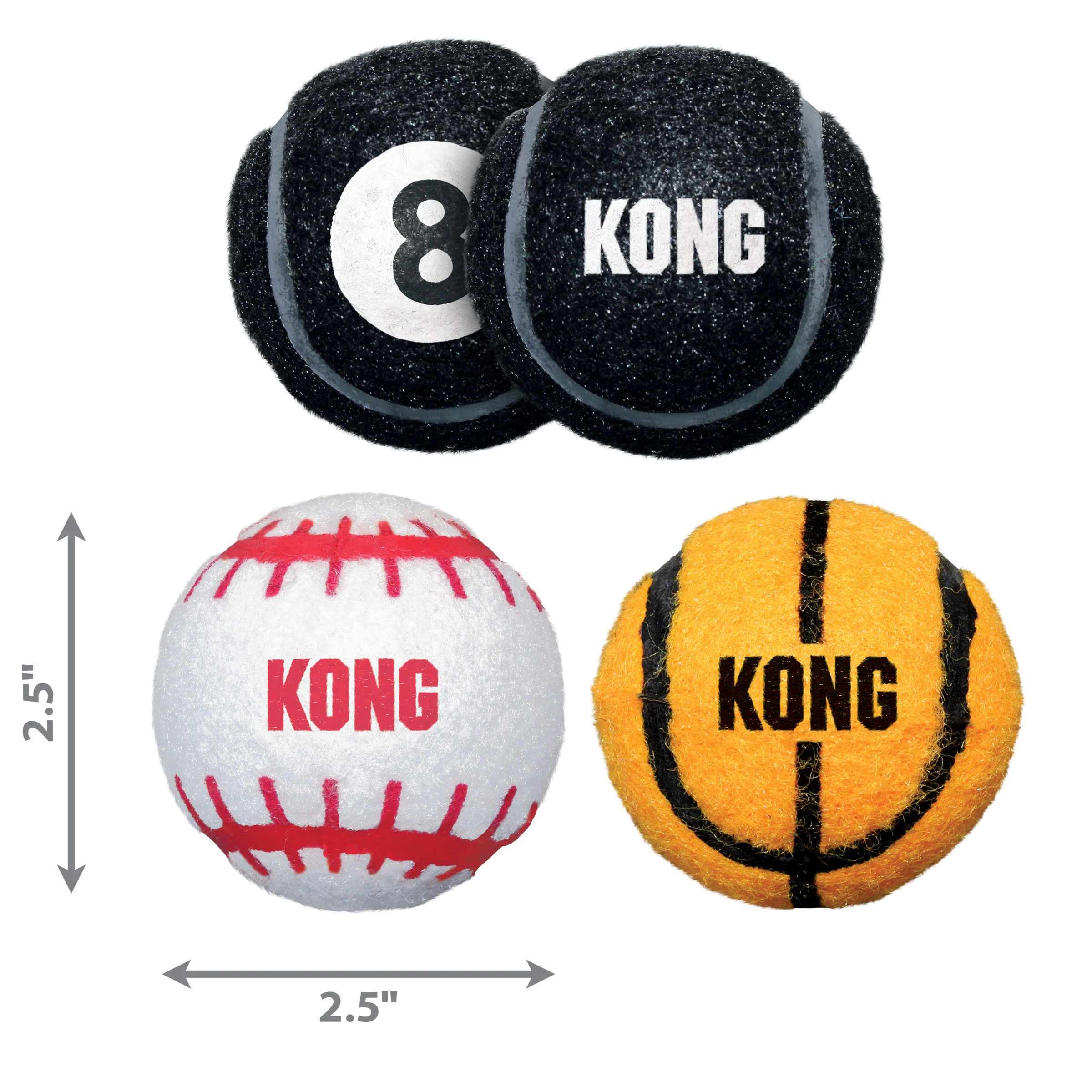 Kong Sport Balls Medium 3-Pack Dog Toy - Image 2