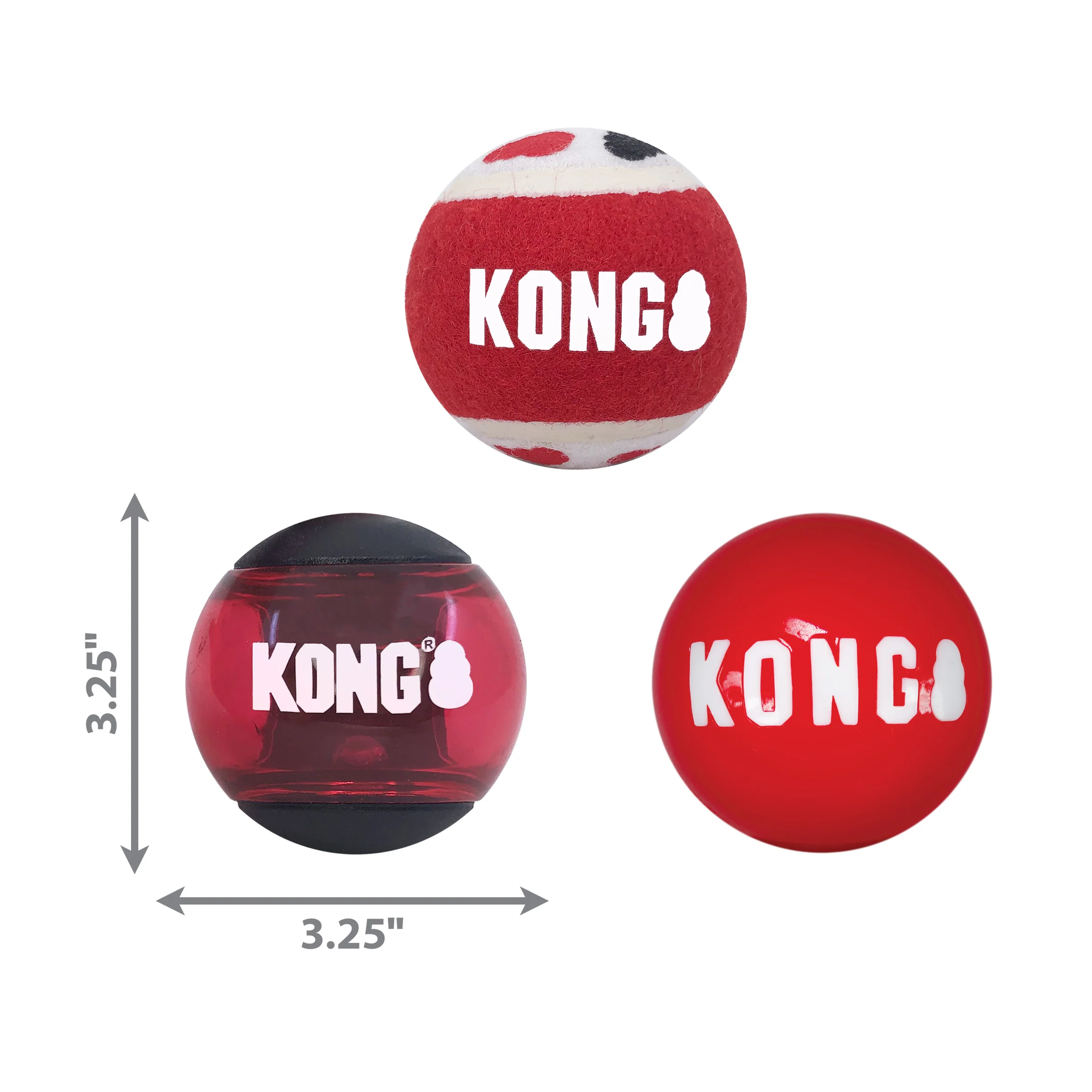Kong Signature Balls Large 3-Pack Dog Toy - Image 2