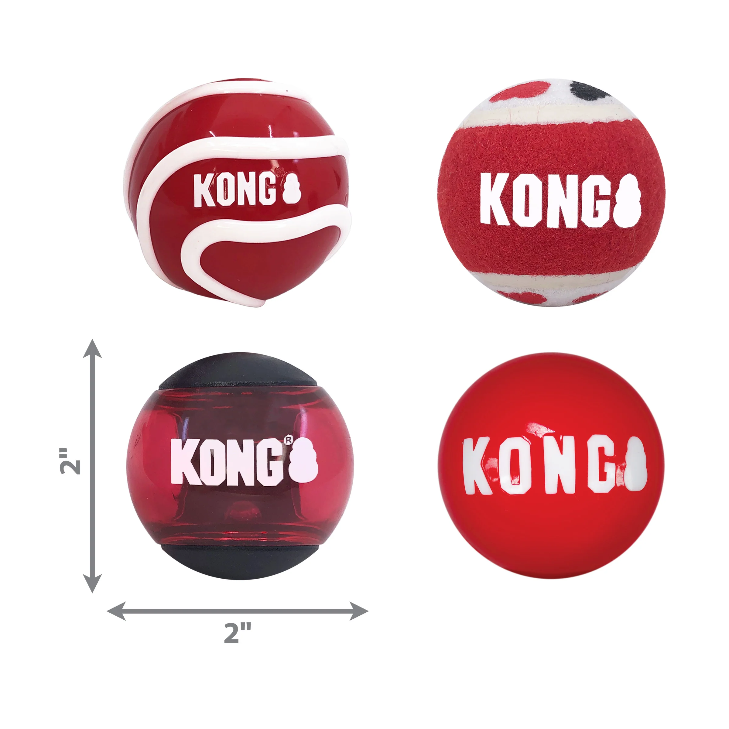 Kong Signature Balls Small 4-Pack Dog Toy - Image 2