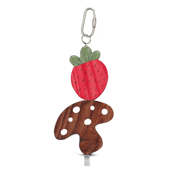 Living World Nibblers Strawberry & Mushroom on a Stick Wood Chew