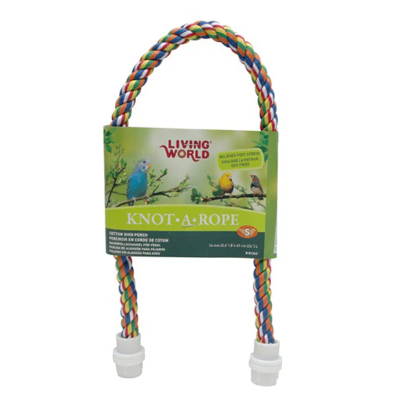 Living World Knot-A-Rope Coloured Cotton Perch - Small