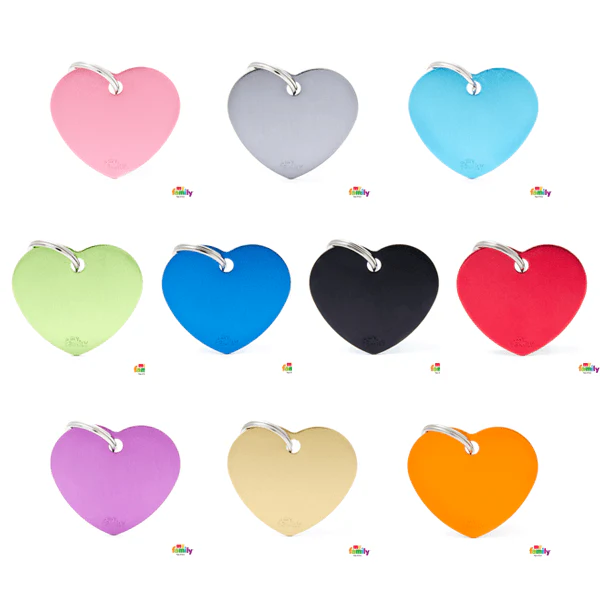 My Family Big Heart Aluminum Pet ID Tag