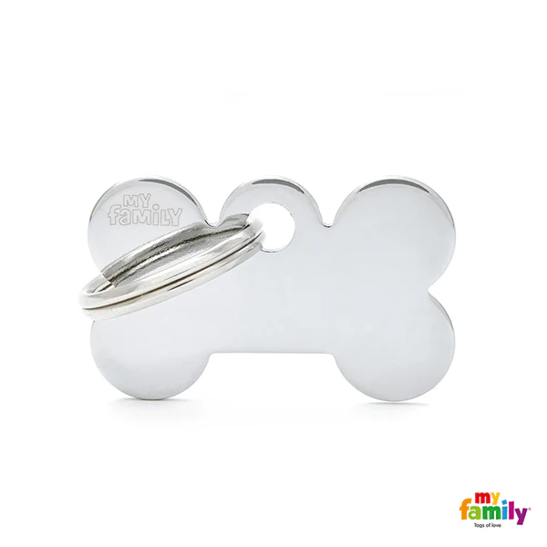 My Family Chrome Bone Pet ID Tag