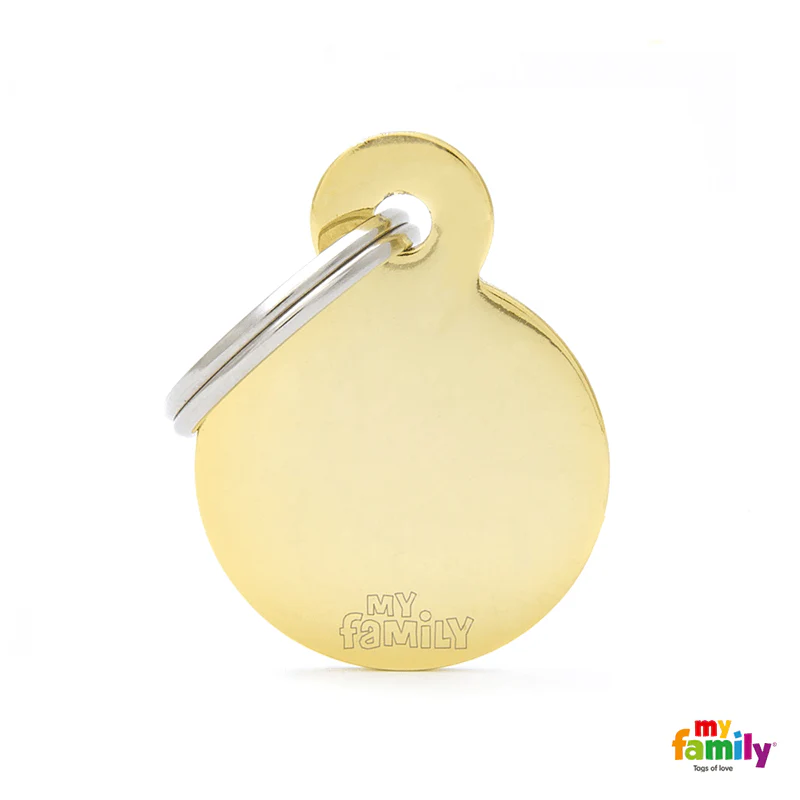 My Family Gold Circle Pet ID Tag