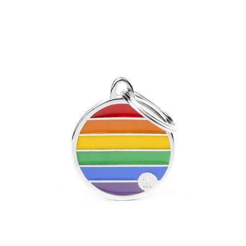 My Family Rainbow Circle Engravable Pet ID Tag