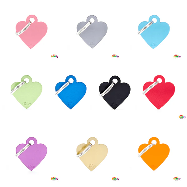 My Family Small Heart Aluminum Pet ID Tag