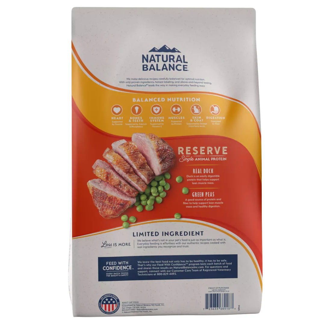 Natural Balance Reserve Duck & Green Pea Recipe Limited Ingredient Cat Food - Image 2