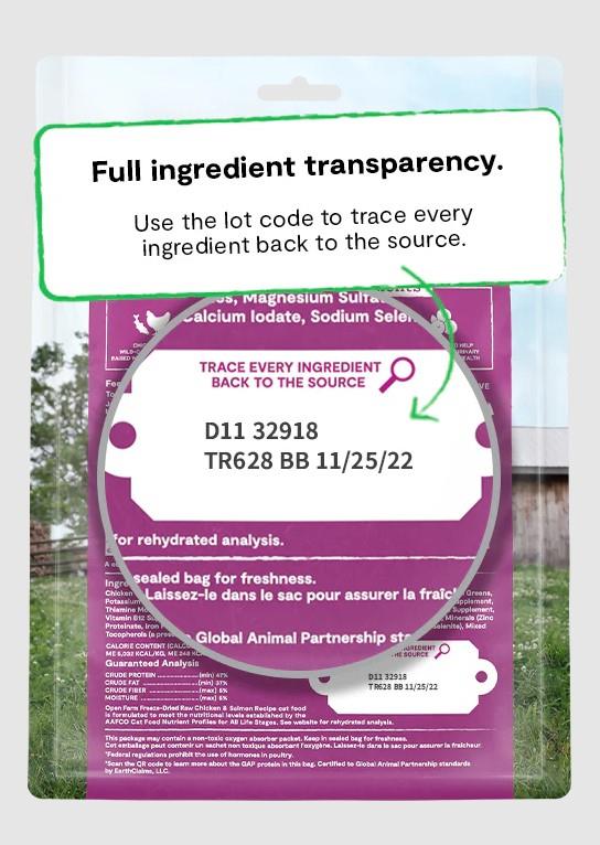 Open Farm Chicken & Salmon Freeze Dried Raw Cat Food - Image 3