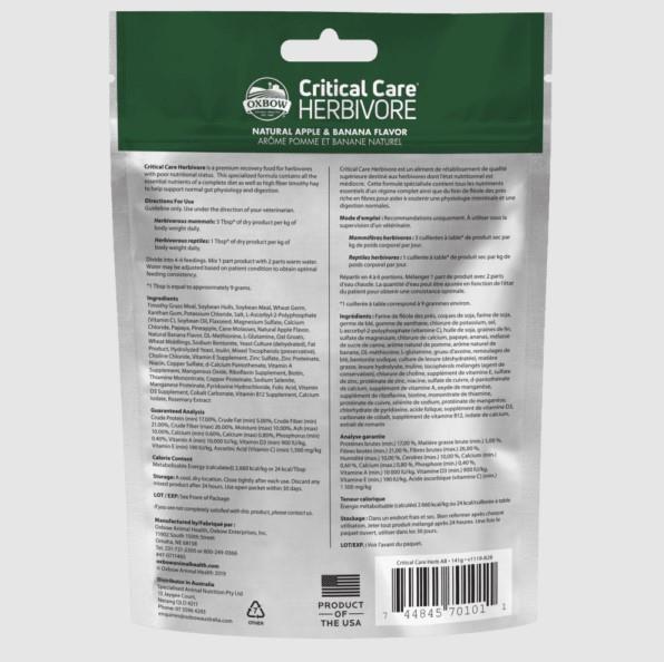 Oxbow Critical Care - Herbivore Apple & Banana 141g - Image 2