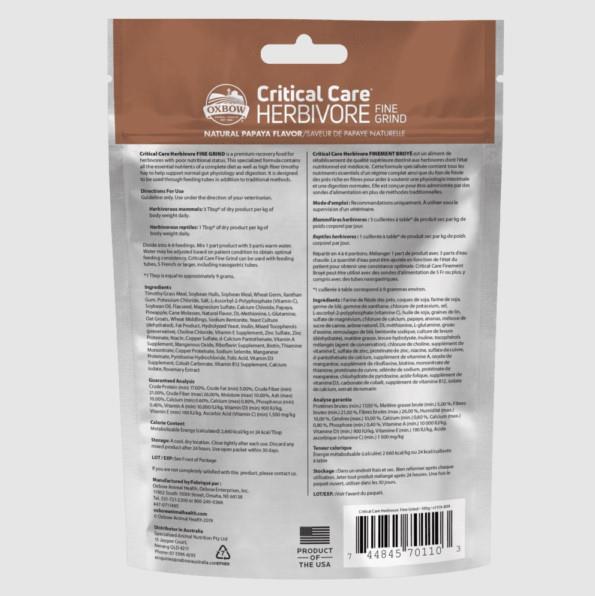 Oxbow Critical Care - Herbivore Fine Grind Papaya 100g - Image 2