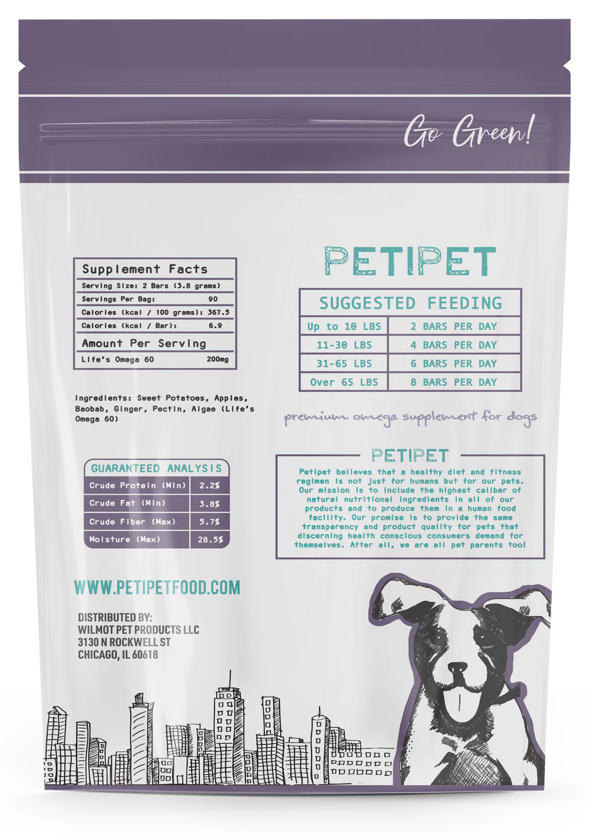 Petipet Omega DHA Bars - Well-Being Dog Treats - Image 2
