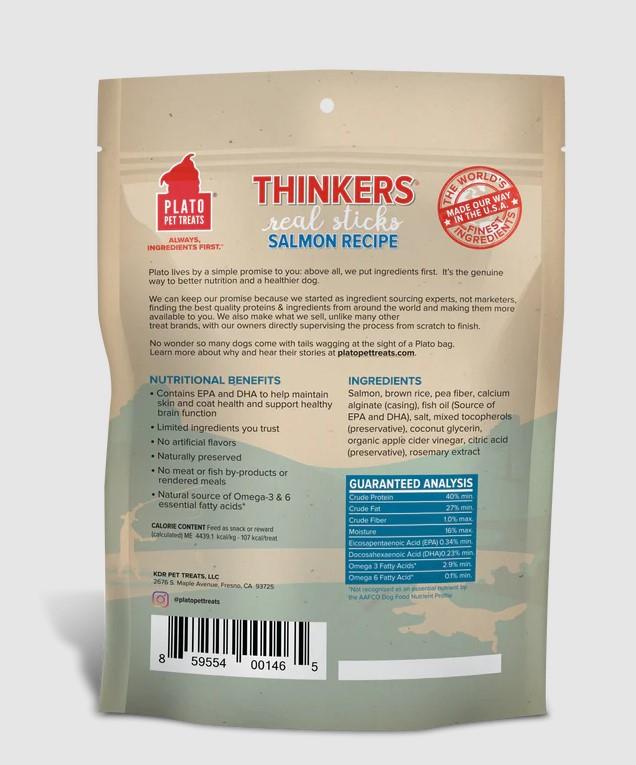 Plato Thinkers Salmon Meat Stick Dog Treats 283g - Image 2