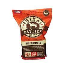 Primal Frozen Raw Patties Beef Formula 2.72kg