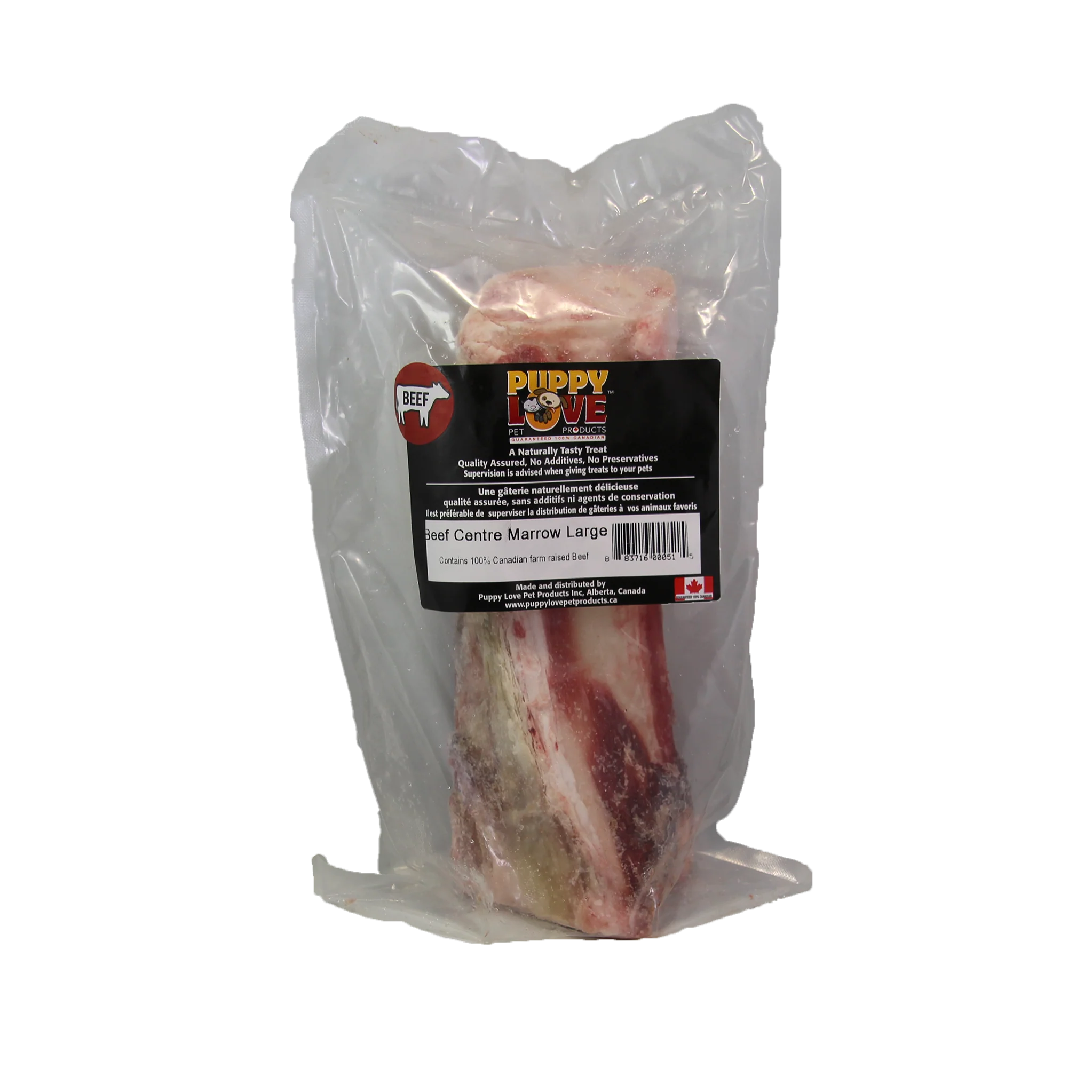 Puppy Love Frozen Beef Center Marrow - Large