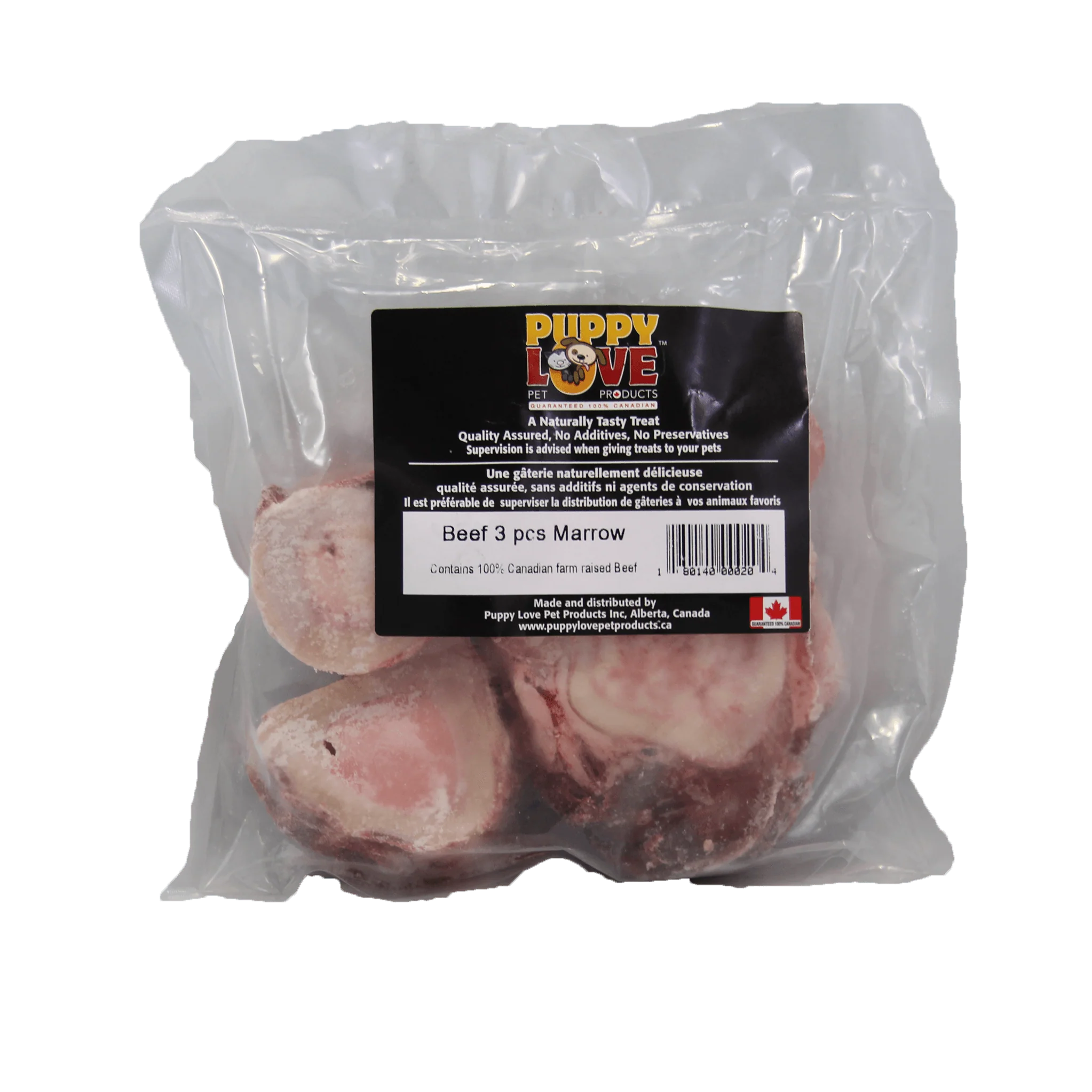 Puppy Love Frozen Beef Marrow - 3 Pack