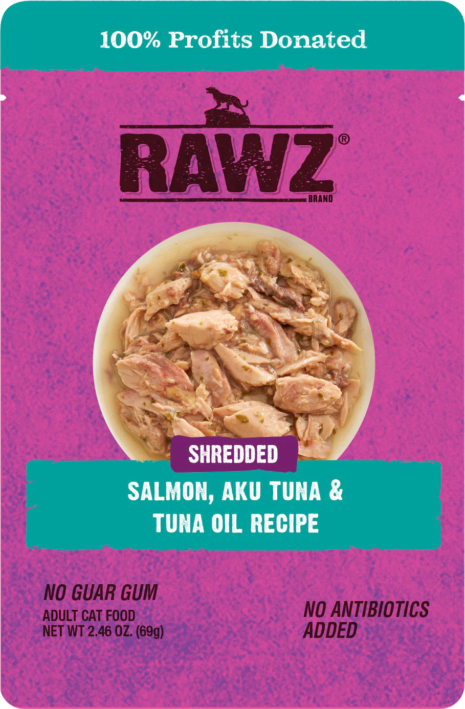 Rawz Cat Pouch - Shredded Salmon & Tuna 2.4oz