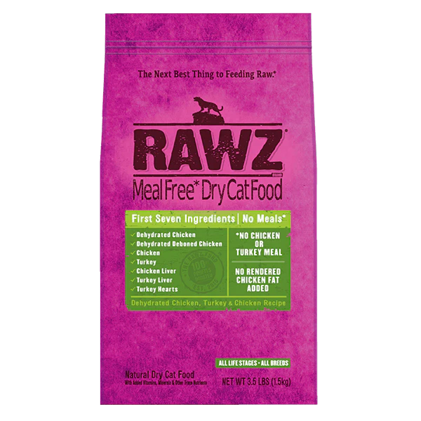 Rawz Dehydrated Chicken, Turkey & Chicken Recipe Cat Food - 1.5Kg