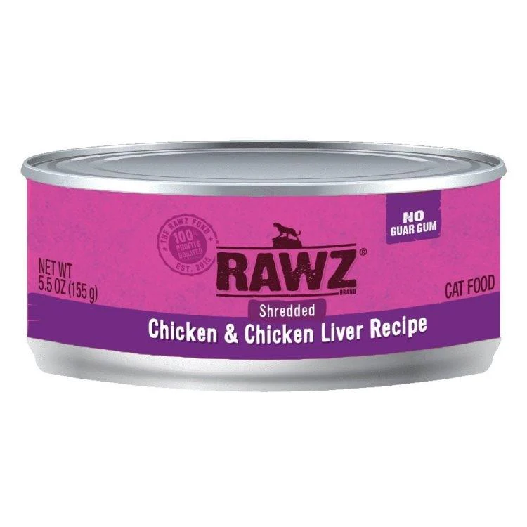 Rawz Shredded Chicken & Chicken Liver Cat Food 156g