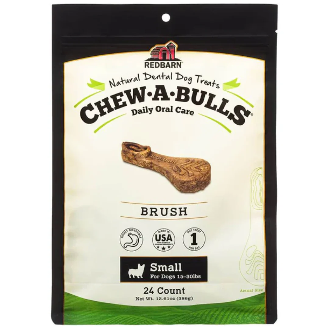 Redbarn Chew-A-Bulls Brush Dental Dog Treats Small 386g